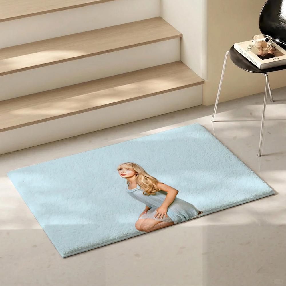 Singer S Sabrina Carpenter Floor Mat Eco Friendly Flannel Doormat Non Slip Odorless Soft Short Plush Indoor Floor Rug