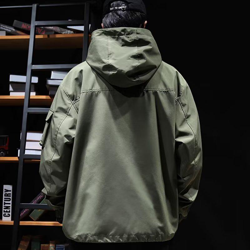 Мужская водонепроницаемая и ветрозащитная альпинистская куртка с капюшоном - Легкая, осенняя, однослойная, для повседневной носки на открытом воздухе