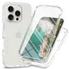 For iPhone 16 Pro Case TPU+PC Full Protection Shockproof Phone Cover with PET Screen Guard