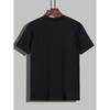 Men's Summer Casual Loose Size 100% Cotton Letter Print Round Neck Short Sleeve T-shirt Top