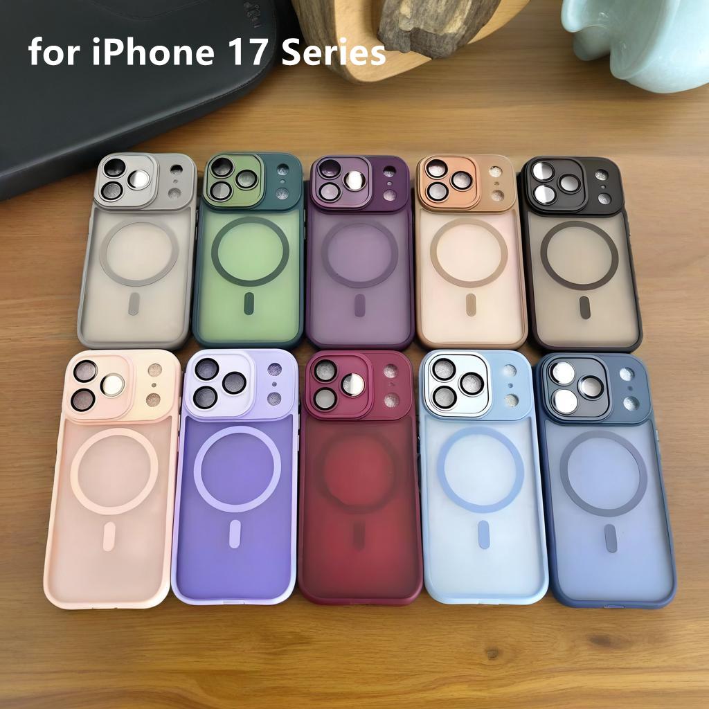 Магнитный Матовый Полупрозрачный Чехол для iPhone 17 Air 16 15 14 13 12 11 Pro Max Plus для Magsafe Беспроводной Зарядки Ударопрочный Чехол
