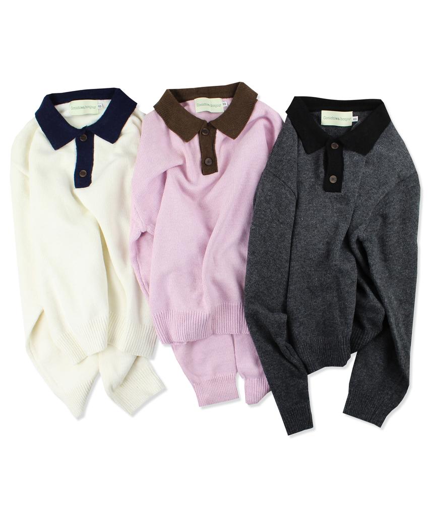 CONICHIWA BONJOUR Cb Ton Collar Knit (3 Types)