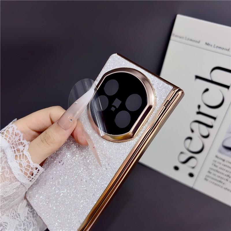 Vivo X Fold5 Full Coverage Protective Case With Electroplated Glitter PU Leather Shockproof Anti-Scratch Foldable Phone