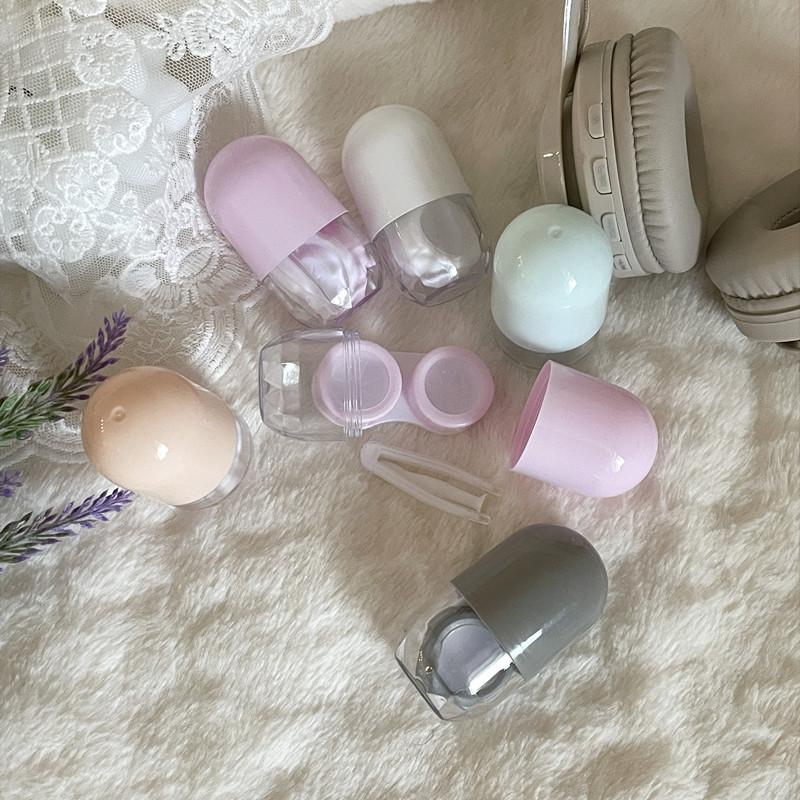 1 шт. Контейнер для контактных линз конфетного цвета, однотонный портативный футляр для контактных линз с пинцетом и присоской, набор для дорожного набора, держатель