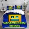 3D Печатный Набор Постельного Белья Geometry Dash для Мальчиков Девочек Пододеяльник Наволочка Размеры: Односпальный, Полуторный, Двуспальный, Евро, Детский