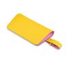COGURE Eyeglass Open Type with Genuine Shrink Calf Slim and Gift Box Yellow Vivid Pink Case/Sunglasses Case, Belt, Leather, Lightweight, Unisex,