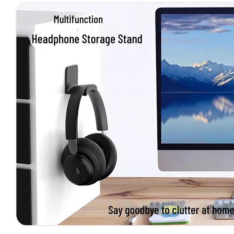 Wall-Mounted Non-Slip Headphone Hook for Dorms and Offices