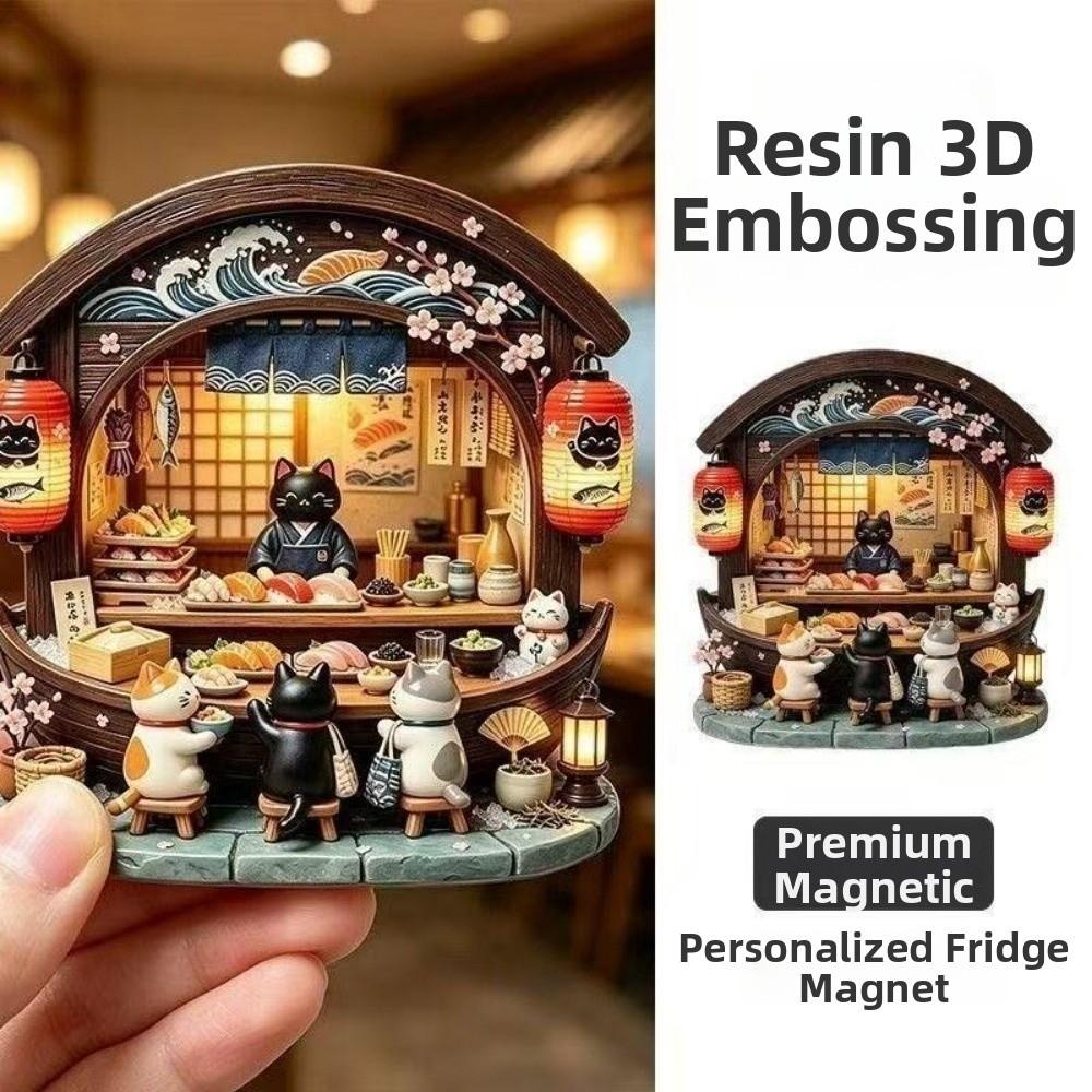 Resin Refrigerator Magnet Cat Themed Home Decoration Magnets Refrigerator Decoration Dishwasher