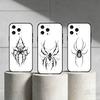 D-Dark Готический Чехол-Паук для Телефона iPhone 17,16,15,14,13,12,11 Plus,Pro Max,SE4 Мягкий Силиконовый Черный Чехол