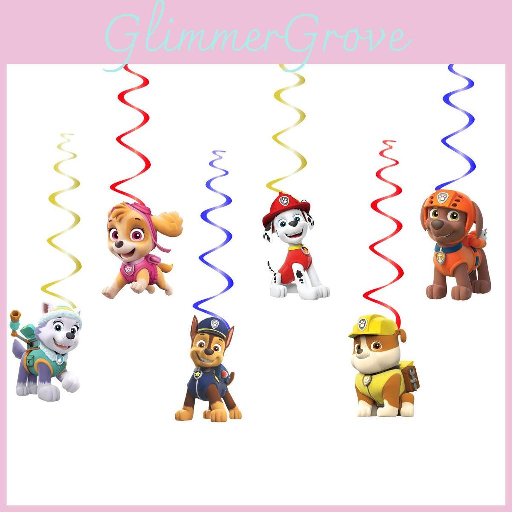 Яркий баннер на день рождения в стиле «Щенячий патруль» и набор спиральных украшений для собак