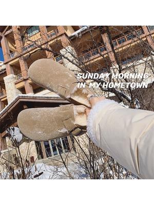 Зимний бархат для тепла, толстая подошва, мех интегрированный, туфли на одну ногу с большой головкой, пушистые женские