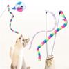 Cat Toy Feather Cat Teaser Wand Cat Interactive Toy Funny Caterpillar Colorful Rod Teaser Wand Pet Cat Supplies Cat Accessory
