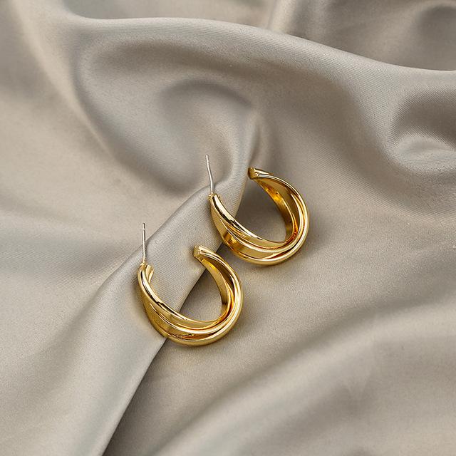 Новая модная тенденция, уникальный дизайн, элегантные нежные ретро преувеличенные многослойные серьги-гвоздики, женские ювелирные изделия, подарки на вечеринку, оптовая продажа