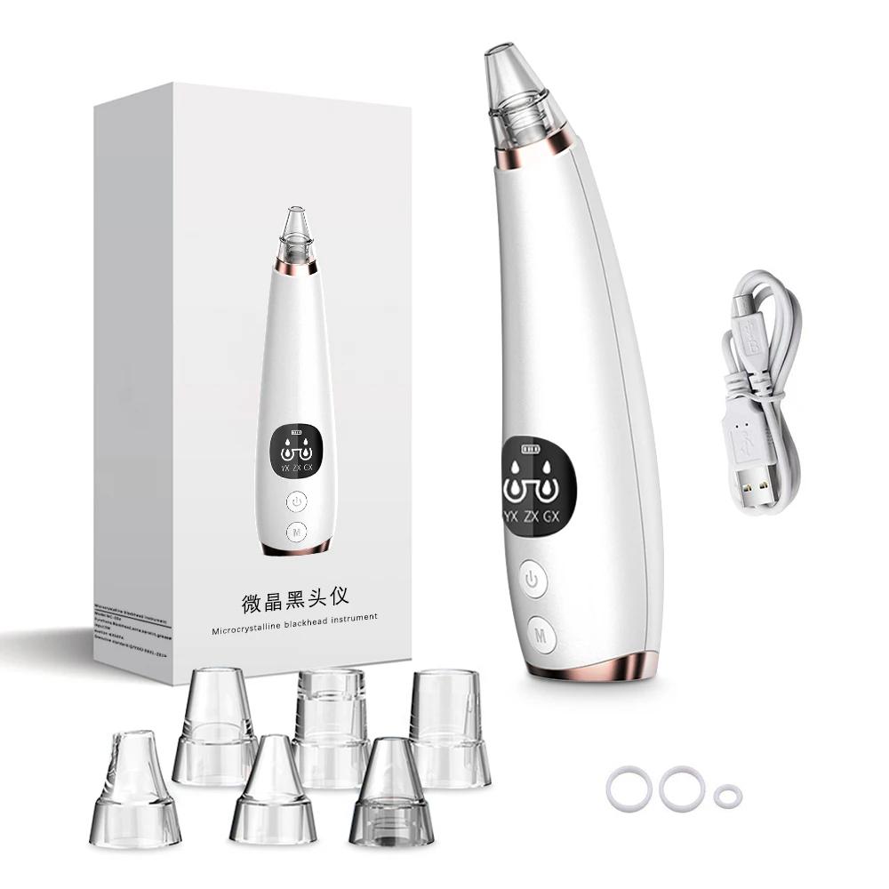 Косметологический прибор 6 насадок вакуумный очиститель пор для лица. Инструмент для очистки пор и черных точек. Инструмент для очищения и отшелушивания лица