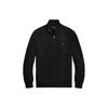 Polo Solid Color Logo Embroidered Half-Zip Stand Collar Long Sleeve Sweater Men Sweater Black 710697637-023