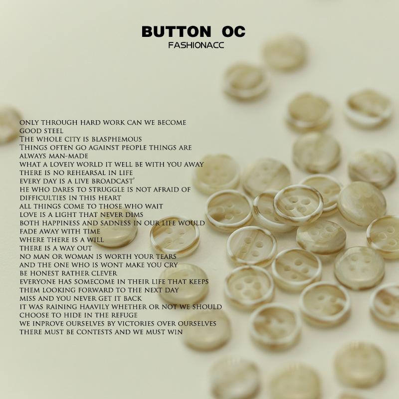 Four-Eye Resin Thin-Edge Buttons, White Coffee Shirt Buttons, Summer Clothing Buttons, Knitted Cardigan Sleeve Collar Buttons