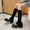 Женские вязаные гольфы в стиле Лолита, расклешенные гетры, носки-ботильоны в стиле Харадзюку, зимние теплые носки на щиколотку