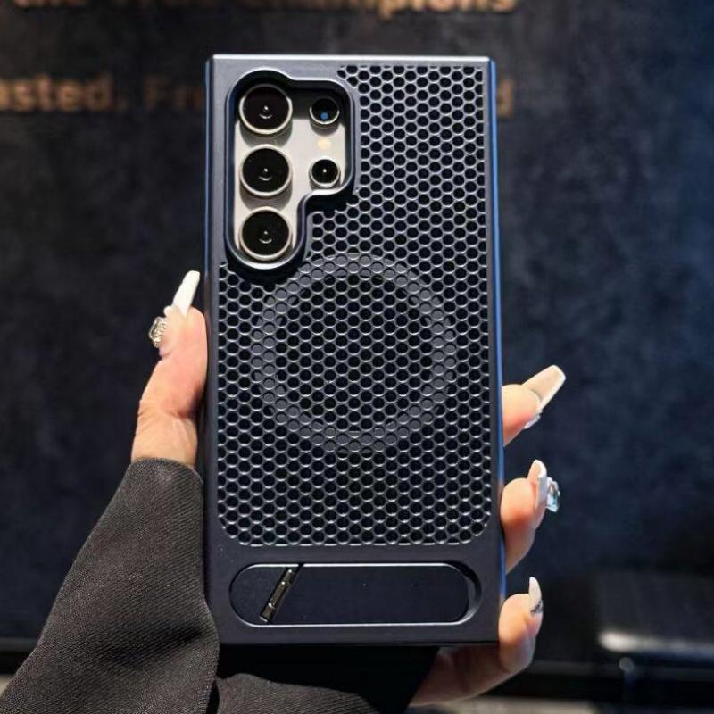 Magnetic For Magsafe Cooling Heat Dissipation Breathable Case For Samsung S26 Ultra S25 S24 Plus Folding Bracket Holder Cover