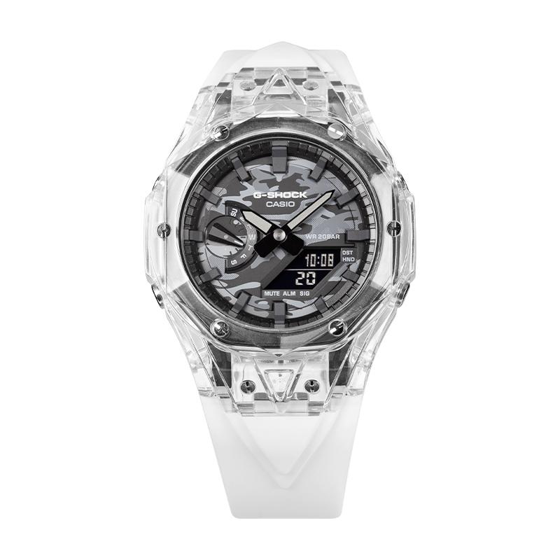 Casio Мужские часы с двойным дисплеем (жидкокристаллический/аналоговый) Серия Gray Watch GA-2100CA-8A-P03