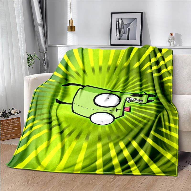 Одеяло с героями мультфильмов Invader ZIM Gir, уютное мягкое одеяло, одеяло для дивана, прочный декор для детей, женщин и мужчин, дорожное одеяло, мягкое покрывало