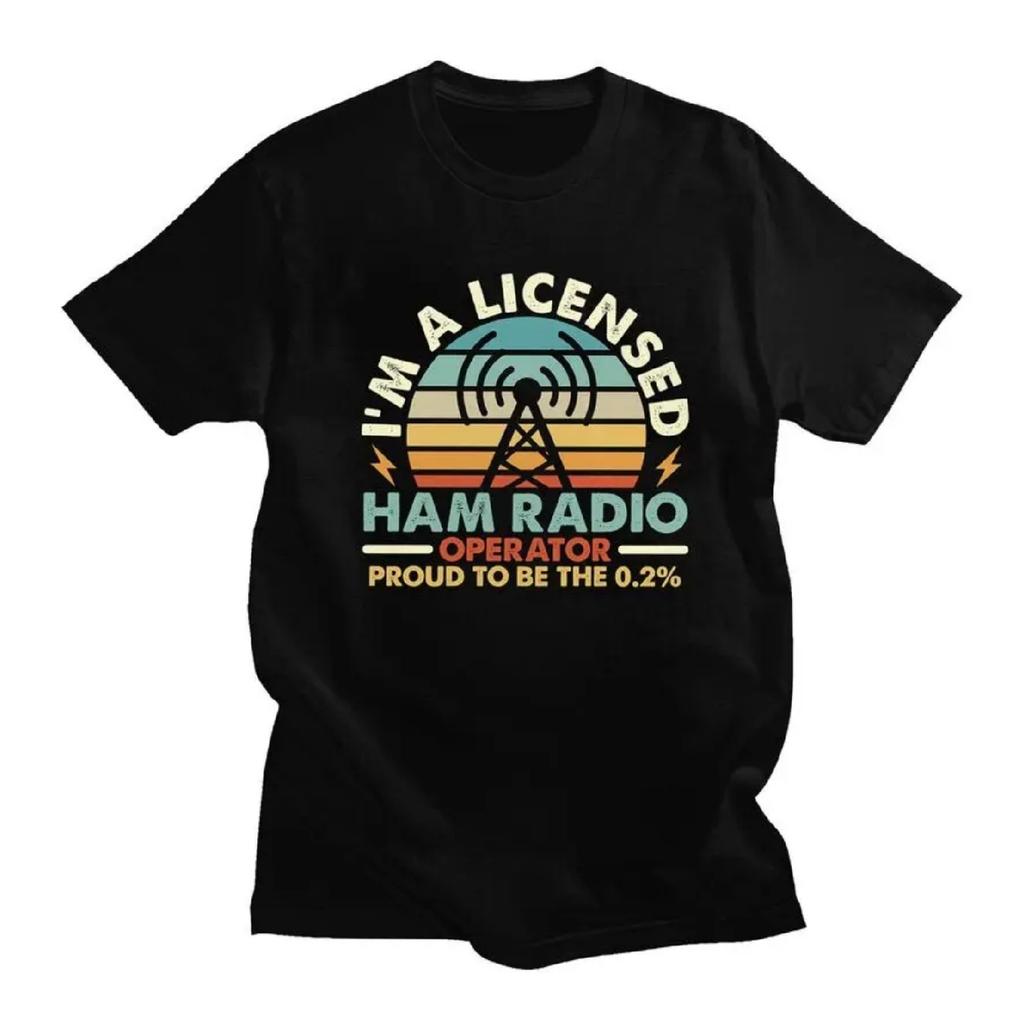 Индивидуальные мужские футболки с лицензионным принтом Ham Retro Radio Operator, хлопковые футболки с коротким рукавом, уличная одежда, футболки для отдыха, одежда
