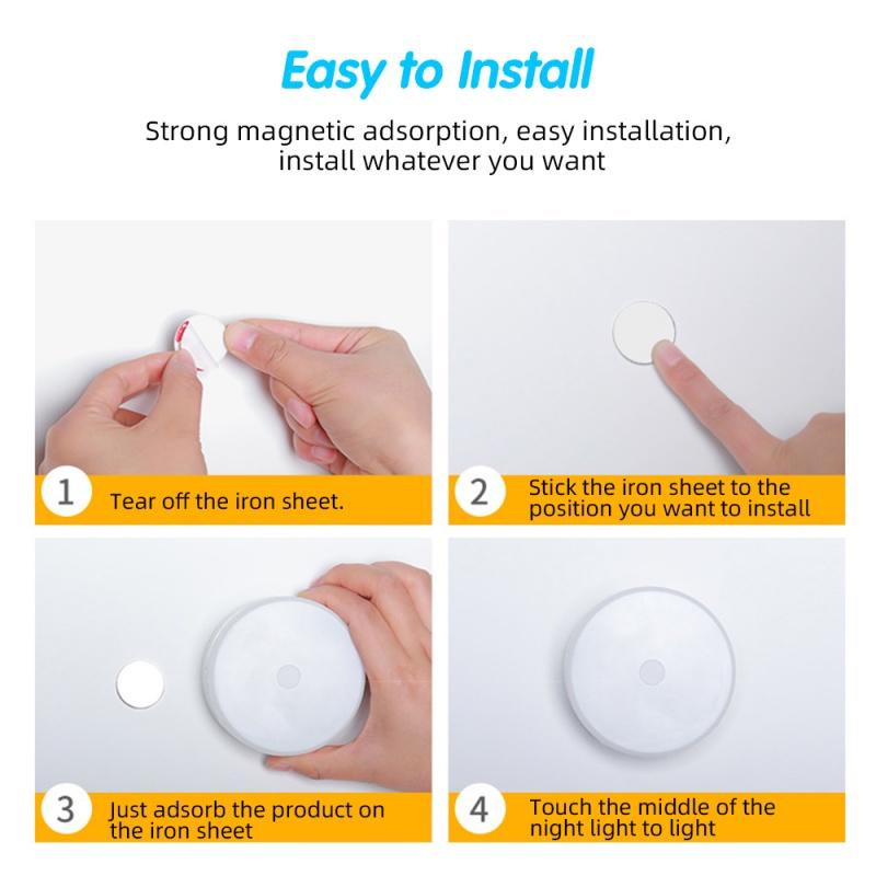 Перезаряжаемый светодиодный датчик движения, ночник, USB-датчик, светодиодный ночник, беспроводная энергосберегающая светодиодная индукционная лампа для дома