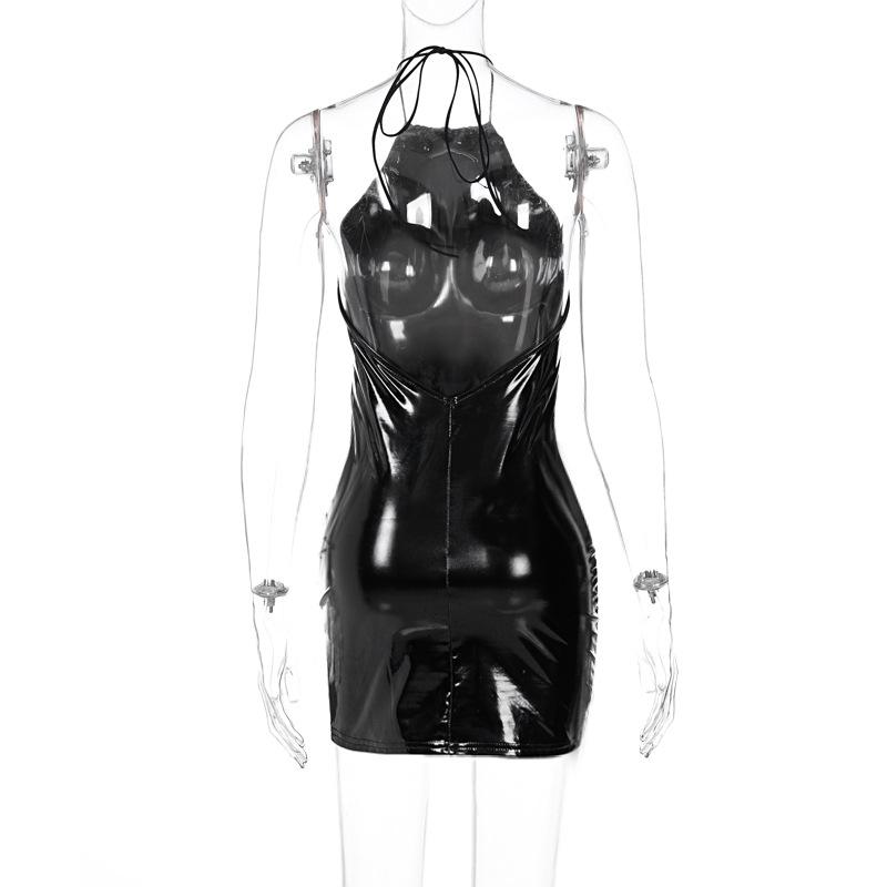 Элегантное облегающее сексуальное женское платье для женщин, лето 2022, с открытыми плечами из искусственной кожи, Клубные вечерние платья, женское платье Femme