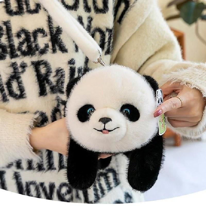 Сумка плюшевая на плечо Панда Косметичка Регулируемый размер Украшения Мультяшный