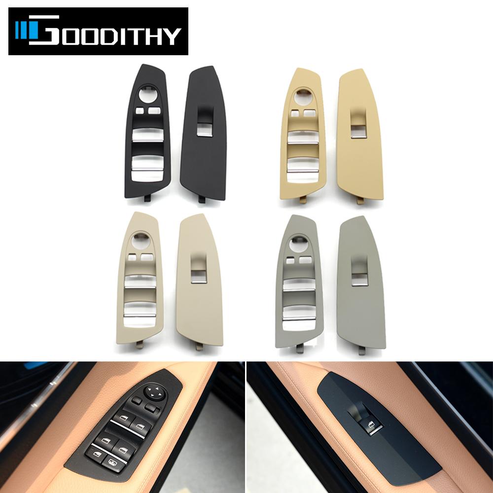 Upgraded Car Interior Front Door Window Control Lifter Switch Cover Panel Trim For BMW 7 Series F01 F02 730 735 740 745 750 760
