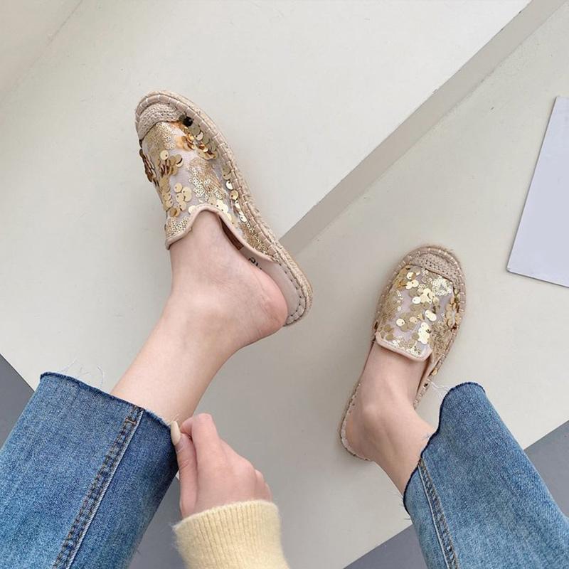 Модные женские туфли на плоской подошве с вышивкой из конопли, повседневные туфли из парусины, швейные женские дышащие модные удобные туфли для отдыха на открытом воздухе