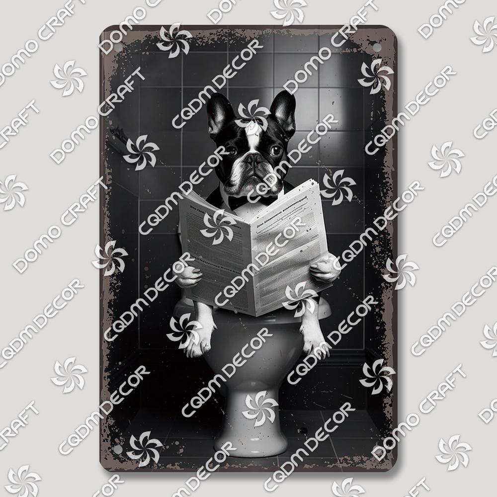 Забавная туалетная жестяная табличка Винтажный металлический постер Кролик Енот Кошка Собака Металлические таблички Ретро настенный декор для кафе ванной дома