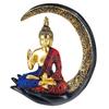 Декоративная статуэтка Будды для дома | Полимерная статуя Будды в медитации в лунной раме | Духовный экспонат