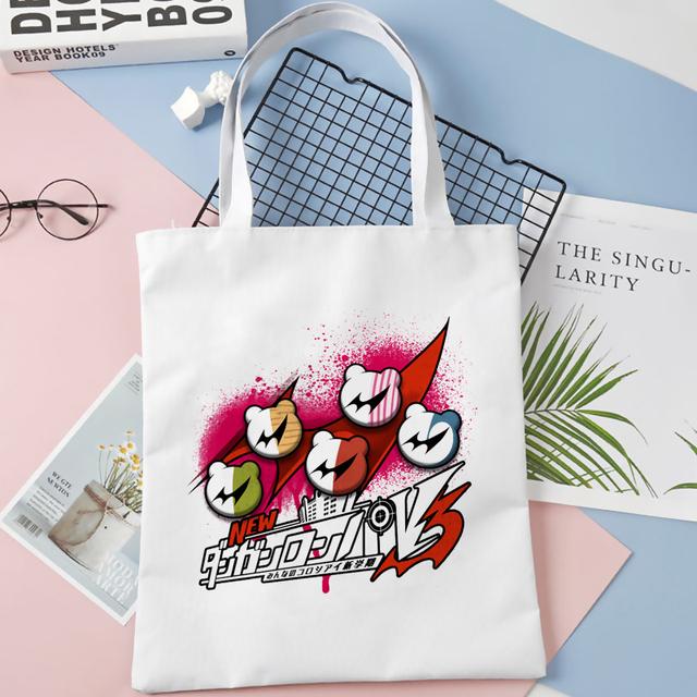 Danganronpa Сумка для покупок Холст Bolso Продуктовый Хлопок Сумка-шоппер Reciclaje Net Custom