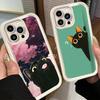 Чехол для телефона iPhone 17 Air 16E 15 16 Pro Max Кот Милый Котенок Мультяшная Обложка 14 Plus 13 12 Mini Мягкий Силиконовый Чехол Fundas