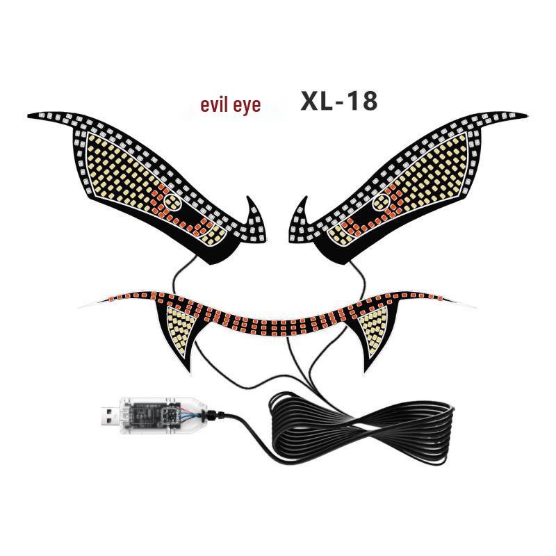 Светодиодный USB-дисплей для автомобиля «Глаз демона вампира» - Предупредительный свет для выражения на заднем стекле