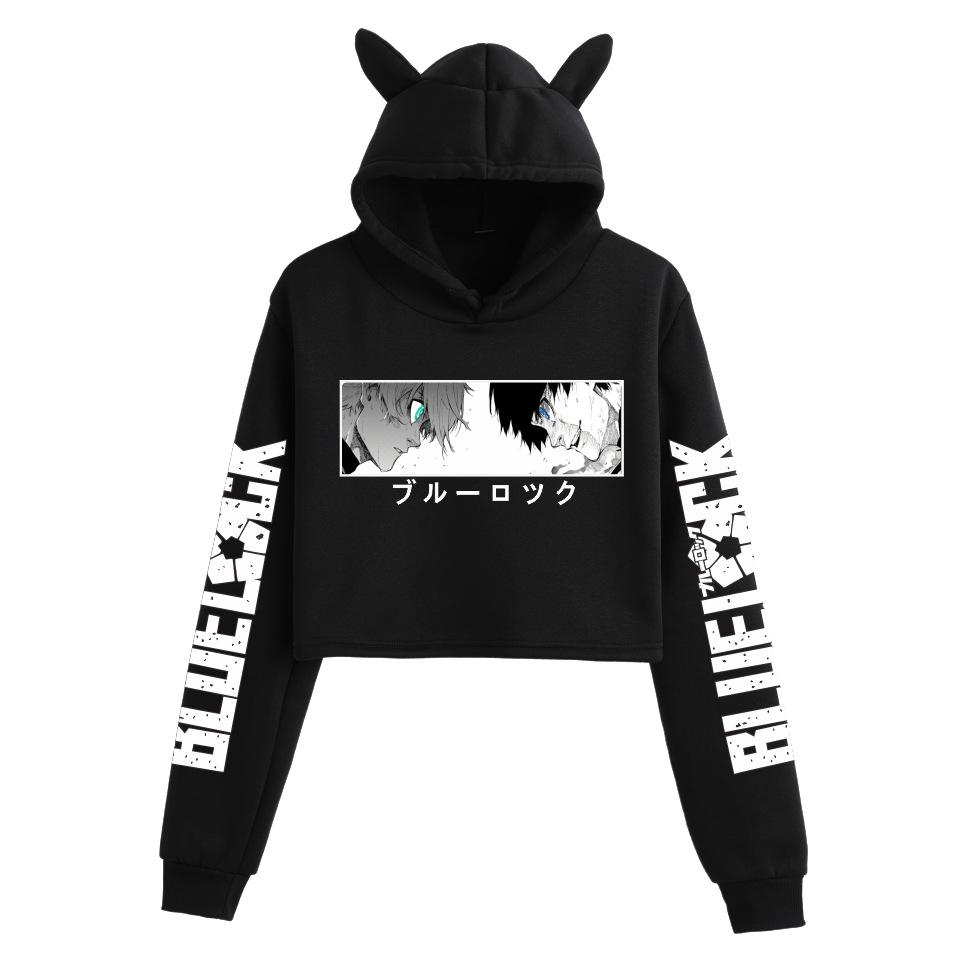 Blue Lock Women's Cat Ear Hoodie - Popular Print, Casual, Autumn/Winter