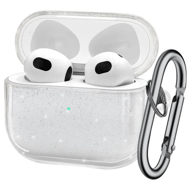 Блестящий мягкий чехол для наушников TPU для Airpods 4 2024 Pro 2 2-го поколения Air Pods 3 1 3-го поколения с аксессуаром-брелком