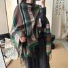 Autumn Winter Ethnic Style Shawl Imitation Cashmere Tassel Scarf Wraps Elegant Shawl Cape
