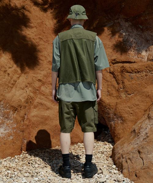 ALPHA INDUSTRIES Сетчатые шорты-карго темно-оливковые