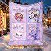 Gabby's Dollhouse Pattern Blanket for Home Decoration, Bed, Sofa, Car Travel, Camping, Suitable for All Seasons, Birthday Christmas Gift