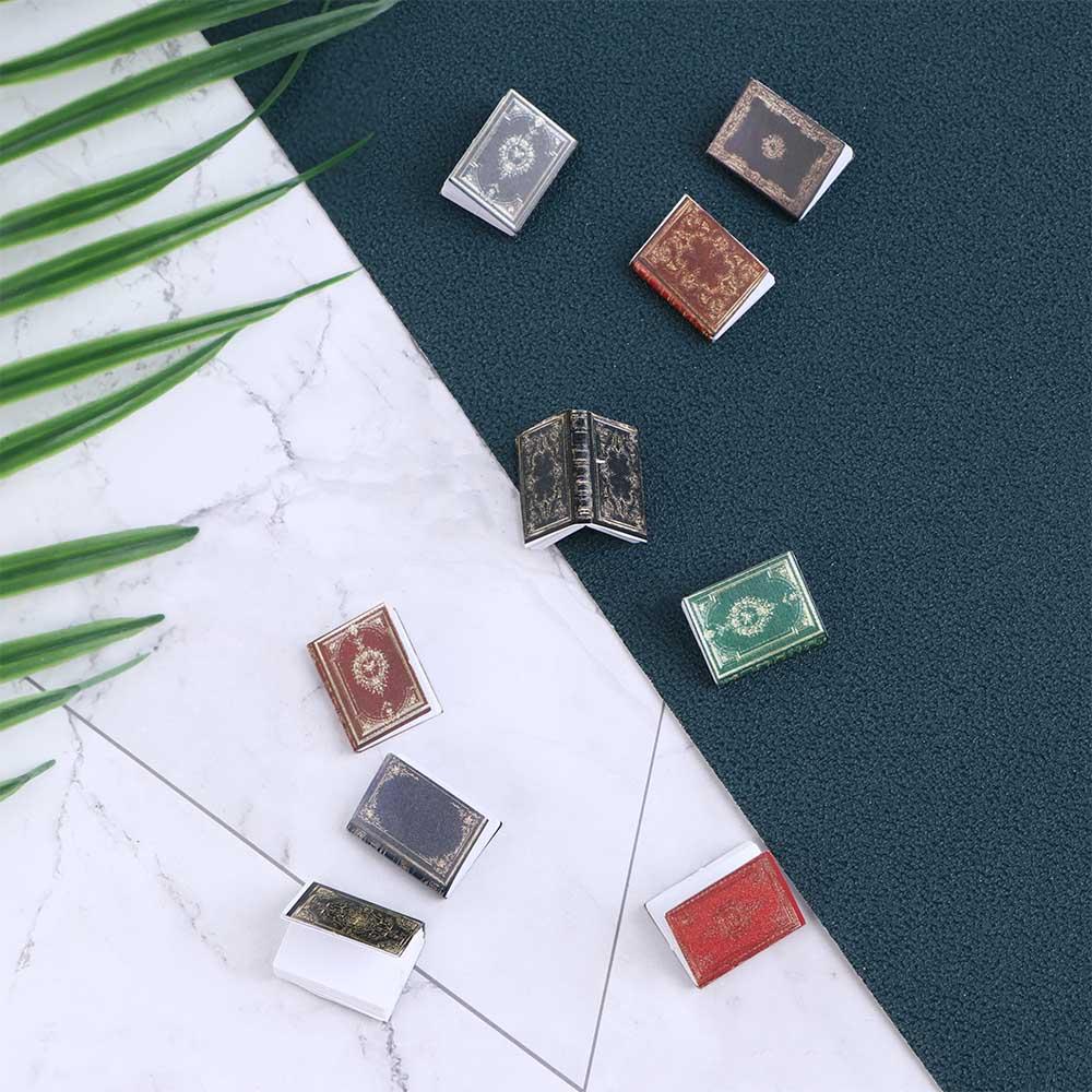 Pretend Play Classical European Style Vintage Mini Books Dollhouse Decoration Notebook Miniature