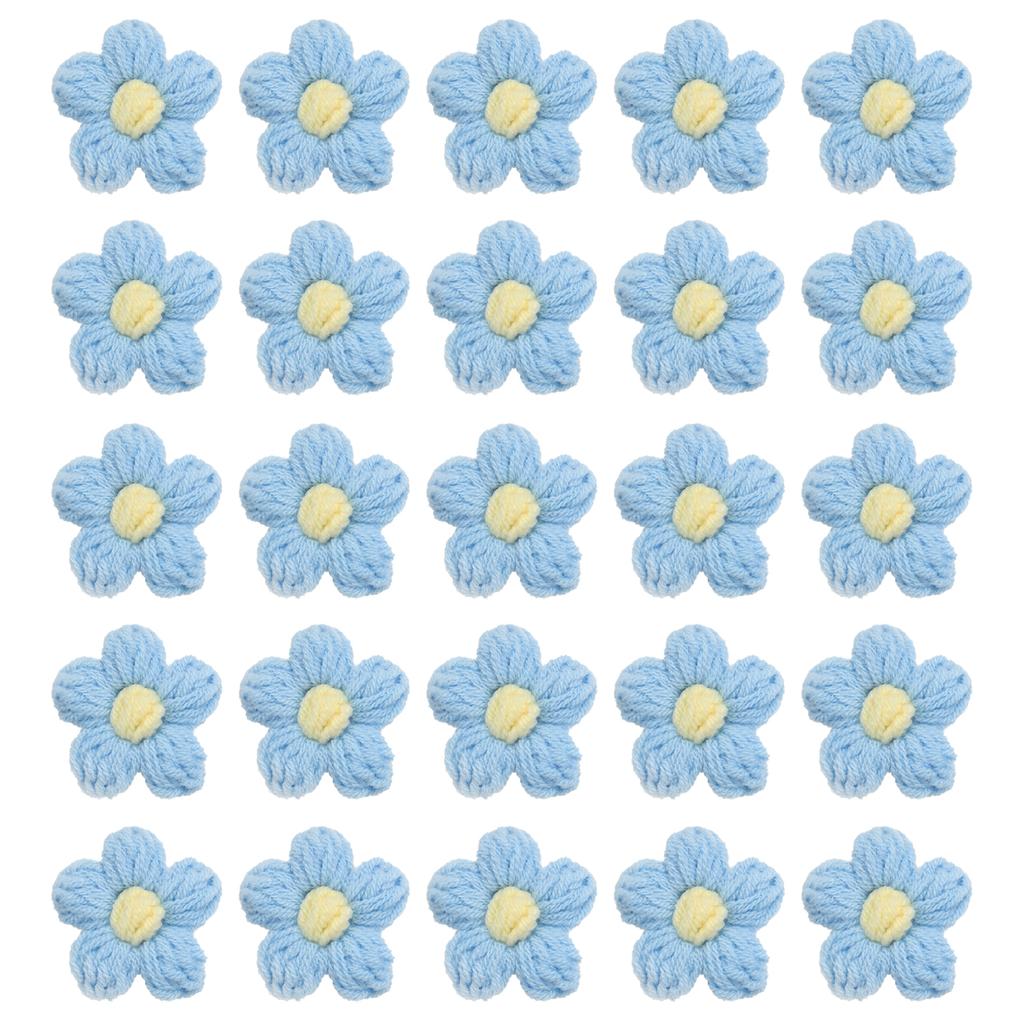 36pcs Crochet Flowers Applique Flowers for Craft Sewing Crochet Flowers Bouquet DIY Hair Clothes Party Craft Christmas Decor