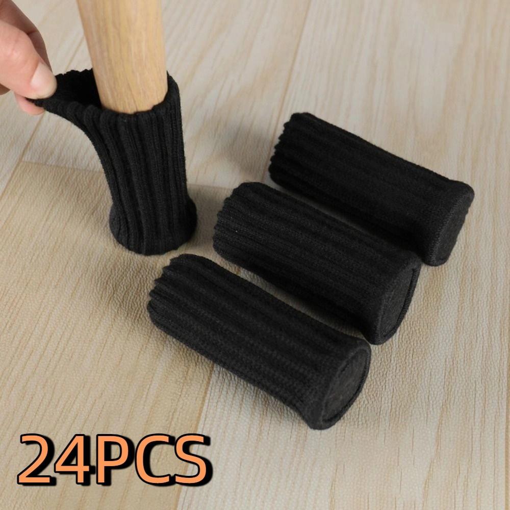 24Pcs Adorable Silent Knitted Furniture Legs Sock Felt Base Anti-Slip Chair Leg Cover Thickened Universal Floor Protector Table