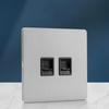 Wall Light Toggle Retro Switch Panel 1-4 Gang2Way Eu Silver Gray Brushed Stainless Steel Antique Switch Outlet with USB Charging