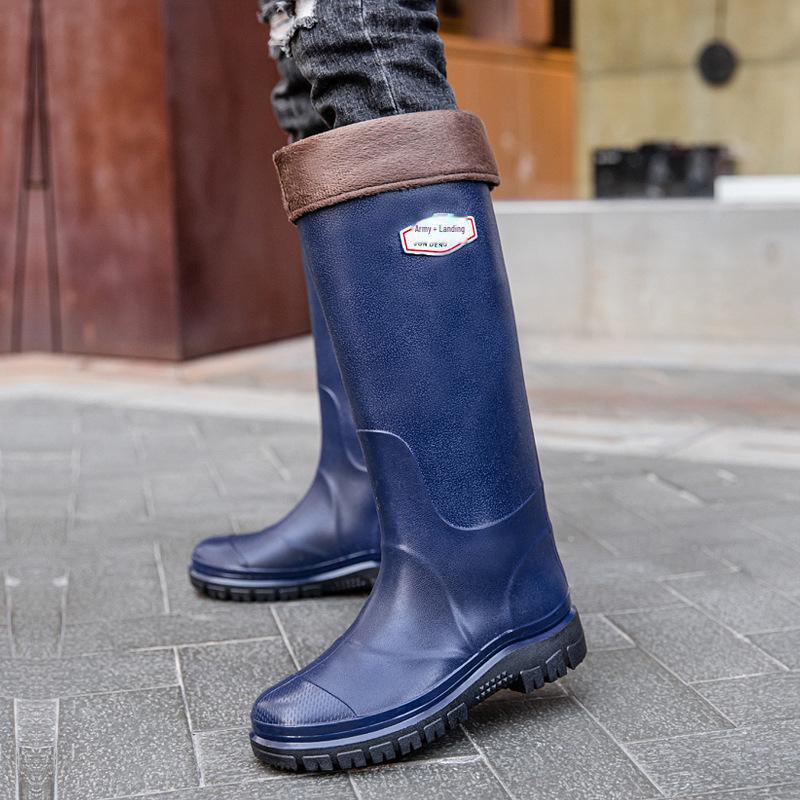 Men's 45CM High Work Rain Boots: Durable, Non-Slip, Waterproof, Thick-Soled for Construction