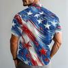 Мужская повседневная рубашка с короткими рукавами и принтом «День независимости»