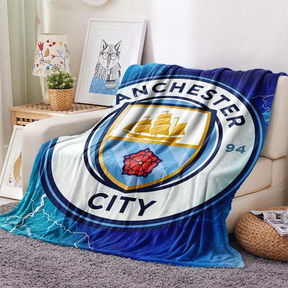 MCFC Print FlAannel Blanket, High quality Comfortable for All Seasons, Home Decor, Warmth and Comfort