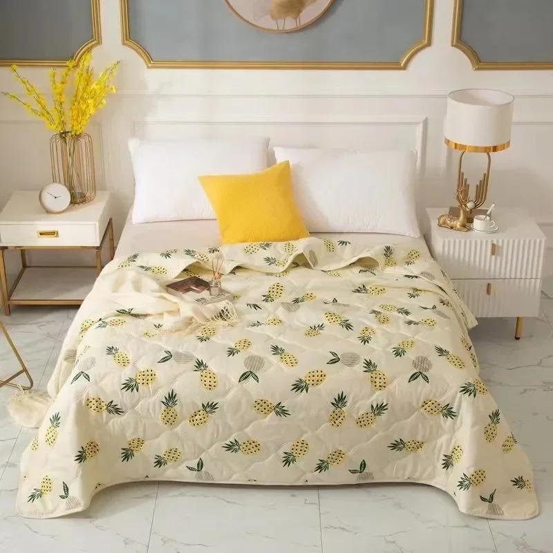 1PC 100X150cm Cute  Printed Spring Summer Comforter Adults Children Soft Breathable Quilting Quilt Single Bed Blanket Quilts