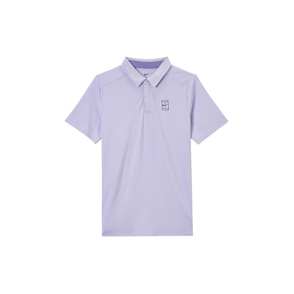Nike Court Advantage Dri-Fit Удобная Универсальная Простая Модная Футболка-поло с коротким рукавом Мужские топы Мягко-фиолетовый FZ6908-515