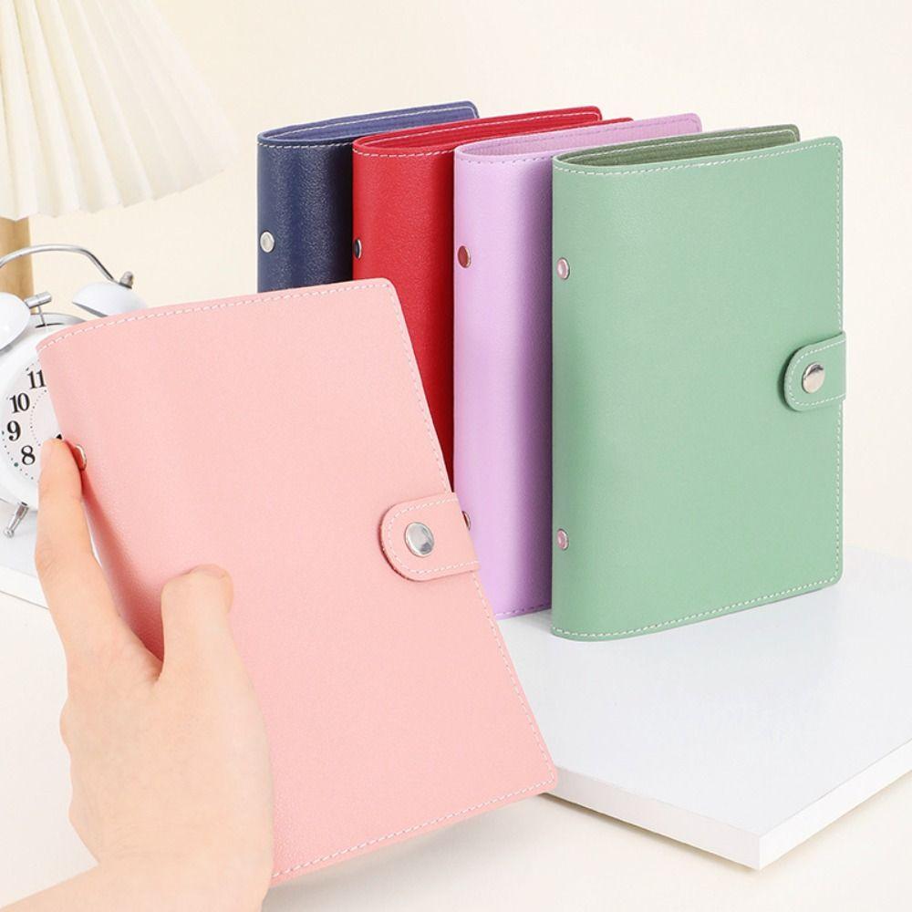 Macaron Money Organizer PU Leather Loose-leaf Notebook Durable Cash Saving Planner Planner